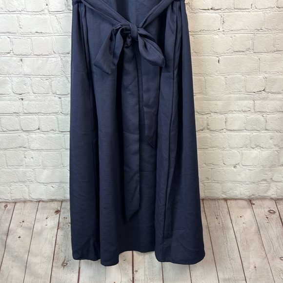 BloomChic Navy Keyhole Lace Sleeve Belted Pocket Dress Size 12 Large - Picture 6 of 7